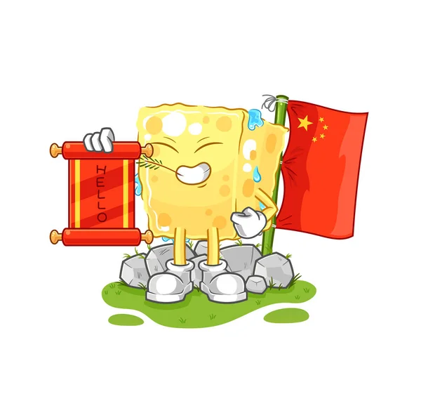 Spons Chinese Cartoon Tekenfilm Mascotte Vecto — Stockvector