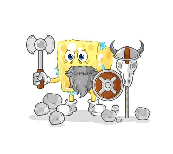 Sponge Viking Illustration Character Vecto — Vettoriale Stock