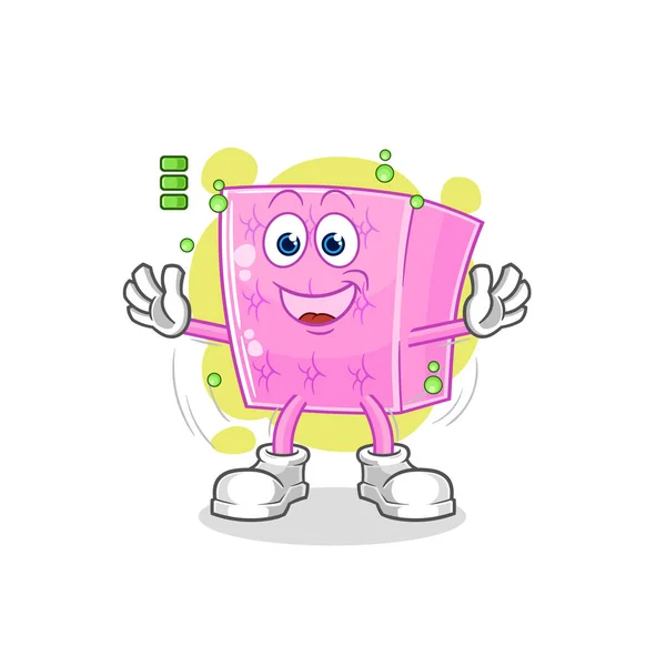 Mattress Full Battery Character Cartoon Mascot Vecto — Stockvector