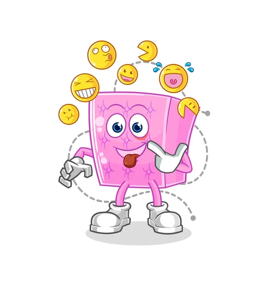 Mattress Laugh Mock Character Cartoon Mascot Vecto — Stockvektor
