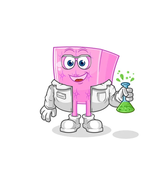 Mattress Scientist Character Cartoon Mascot Vecto — Stock Vector