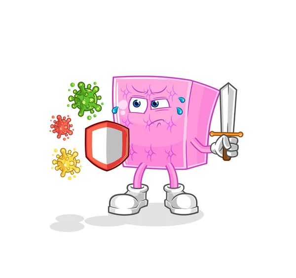 Mattress Viruses Cartoon Cartoon Mascot Vecto — Stock Vector