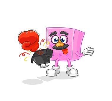 the mattress prank glove in the box. cartoon masco