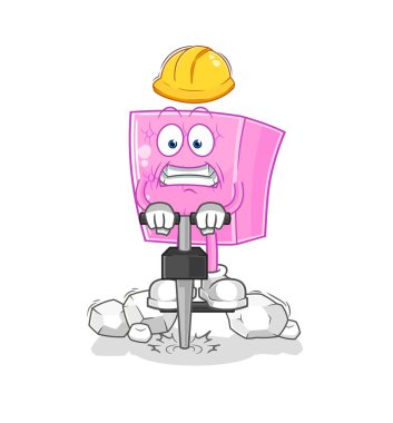 the mattress drill the ground cartoon character vecto