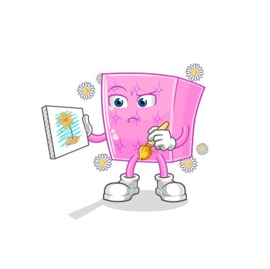 the mattress traditional painter cartoon character vecto