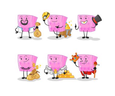 the mattress rich group character. cartoon mascot vecto