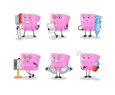 the mattress doctor group character. cartoon mascot vecto