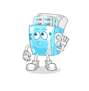 the medicine package eavesdropping vector. cartoon character