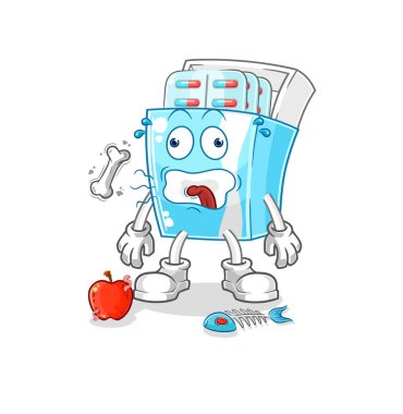 the medicine package burp mascot. cartoon vector