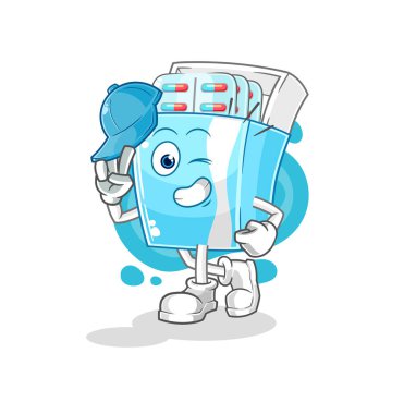 the medicine package young boy character cartoon