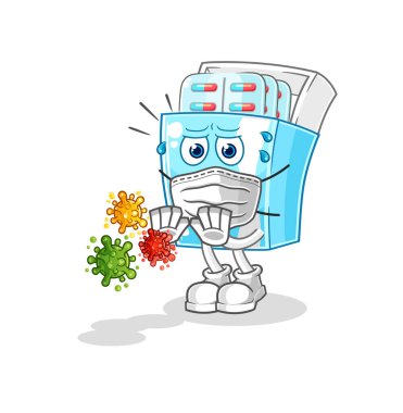 the medicine package refuse viruses cartoon. cartoon mascot vector