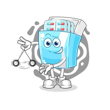 the medicine package hypnotizing cartoon. cartoon mascot vector