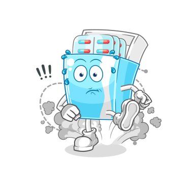 the medicine package running illustration. character vector