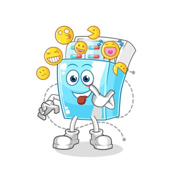 the medicine package laugh and mock character. cartoon mascot vector