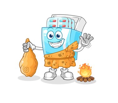 the medicine package ancient cartoon. cartoon mascot vector