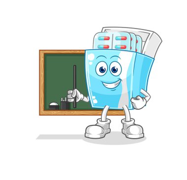 the medicine package teacher vector. cartoon character