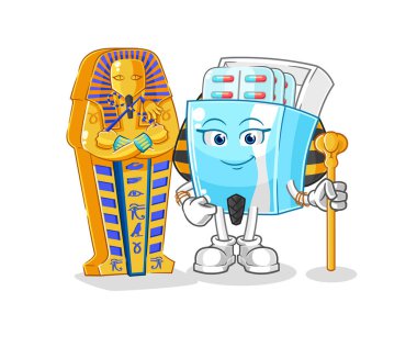 the medicine package ancient egypt cartoon. cartoon mascot vector