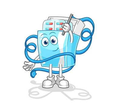 the medicine package Rhythmic Gymnastics mascot. cartoon vector