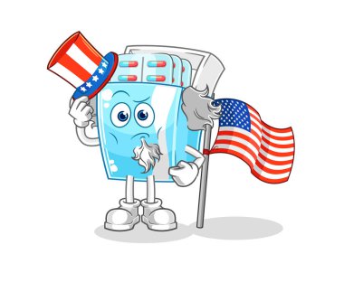 the medicine package uncle sam character. cartoon mascot vector