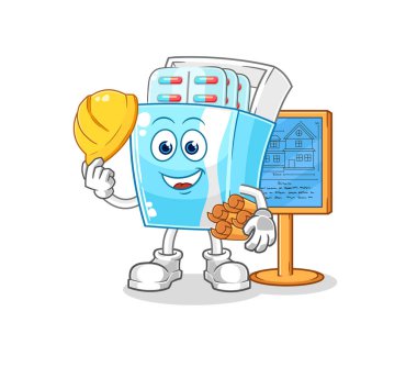 the medicine package Architect illustration. character vector