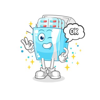 the medicine package agree mascot. cartoon vector
