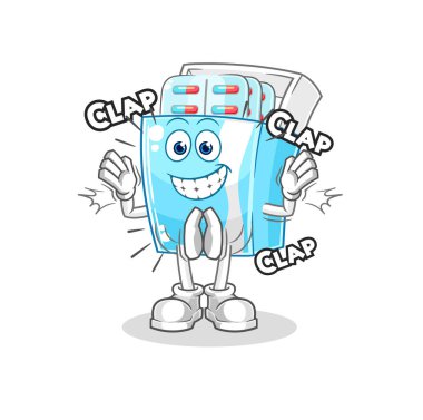 the medicine package applause illustration. character vector