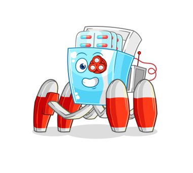 the medicine package future robot vector. cartoon character