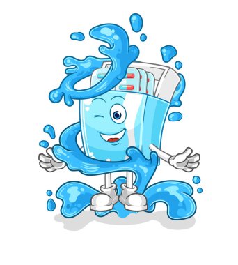 the medicine package fresh with water mascot. cartoon vector