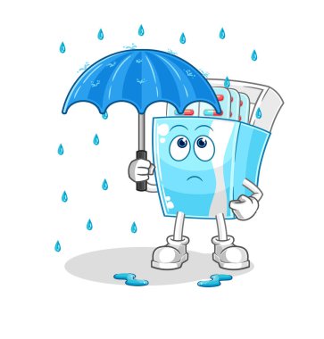 the medicine package holding an umbrella illustration. character vector