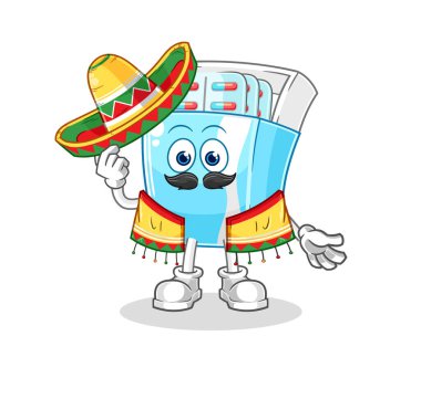 the medicine package Mexican culture and flag. cartoon mascot vector