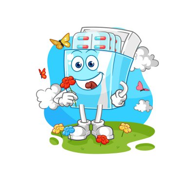 the medicine package pick flowers in spring. character vector