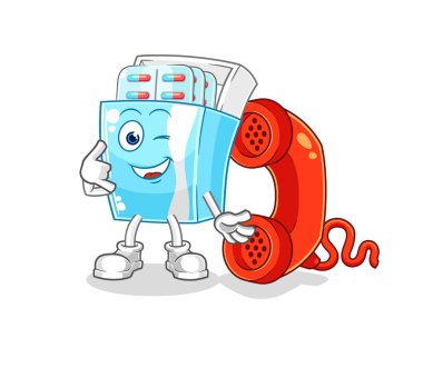 the medicine package call mascot. cartoon vector