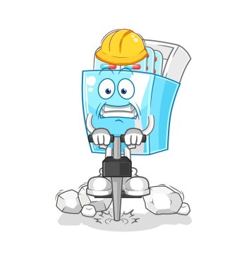 the medicine package drill the ground cartoon character vector