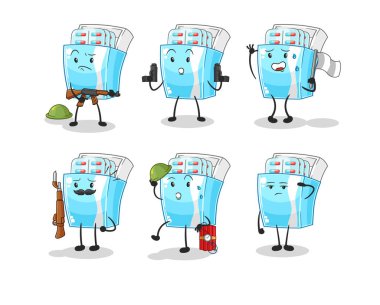 the medicine package troops character. cartoon mascot vector