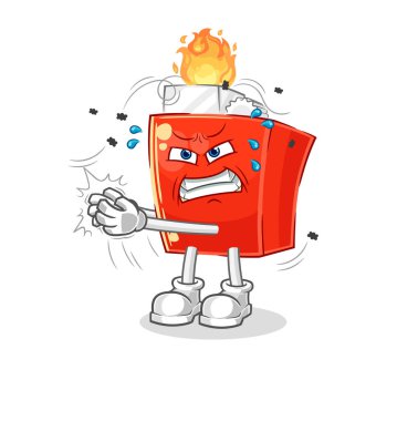 the lighter swat fly character. cartoon mascot vector