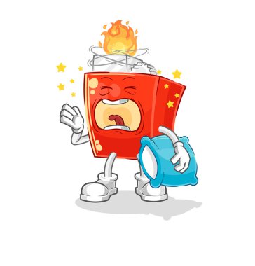 the lighter yawn character. cartoon mascot vector