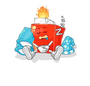the lighter sleeping character. cartoon mascot vector