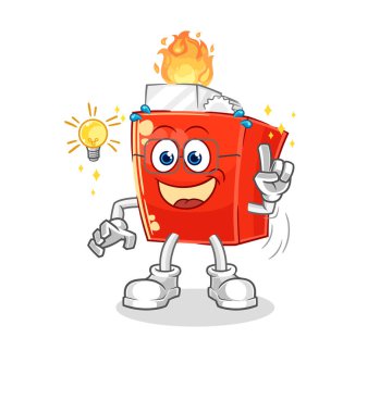 the lighter got an idea cartoon. mascot vector