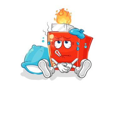 the lighter sick vector. cartoon character