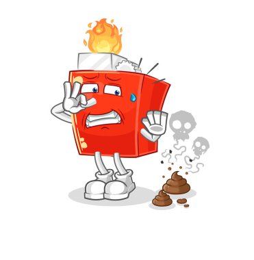 the lighter with stinky waste illustration. character vector