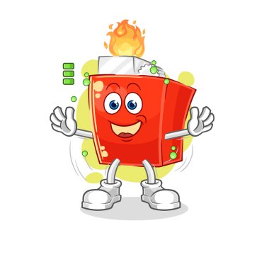 the lighter full battery character. cartoon mascot vector