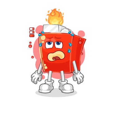 the lighter low battery mascot. cartoon vector