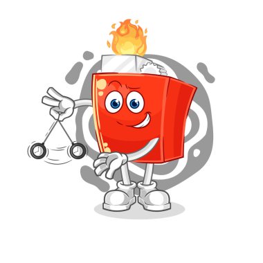 the lighter hypnotizing cartoon. cartoon mascot vector