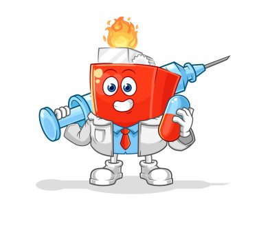 the lighter doctor holding medichine and injection