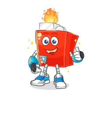 the lighter robot character. cartoon mascot vector