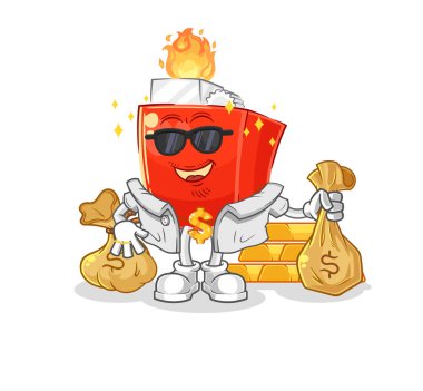 the lighter rich character. cartoon mascot vector