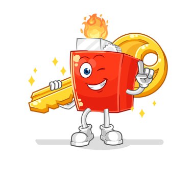the lighter carry the key mascot. cartoon vector