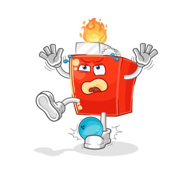 the lighter hiten by bowling cartoon. cartoon mascot vector