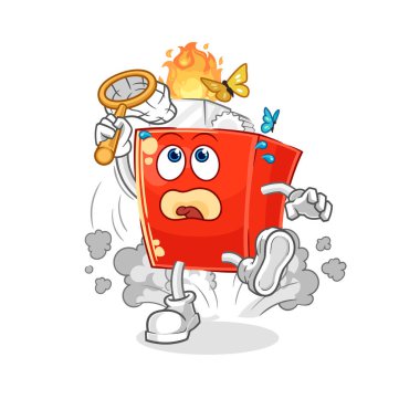 the lighter catch butterfly illustration. character vector