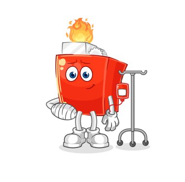 the lighter sick in IV illustration. character vector